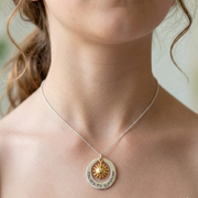 Sunshine 925 Sterling Silver Pendant With Chain Adjustable Length in Glass Bottle